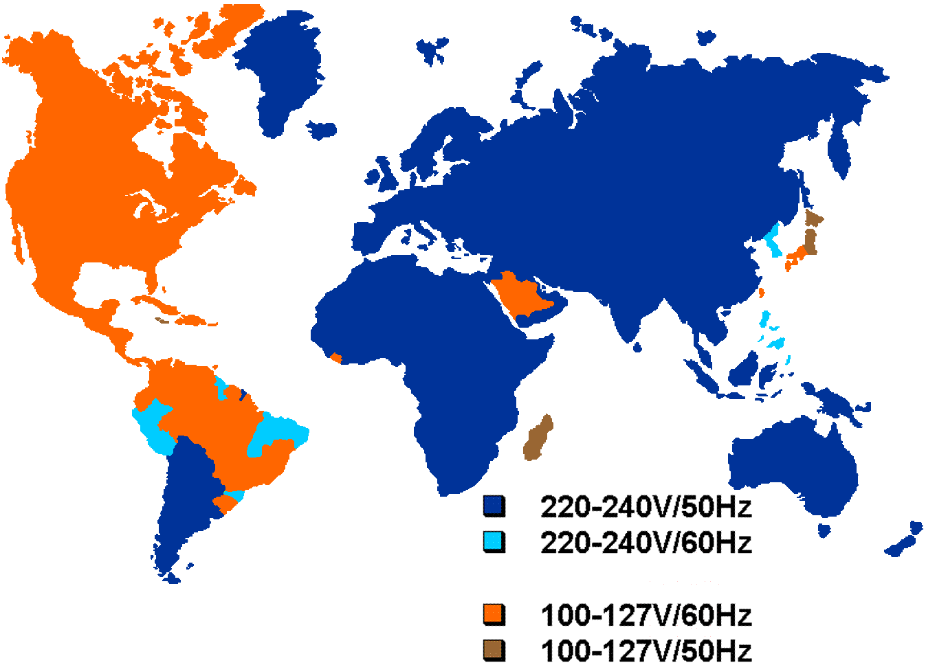Different Voltages for Each Country Around the World